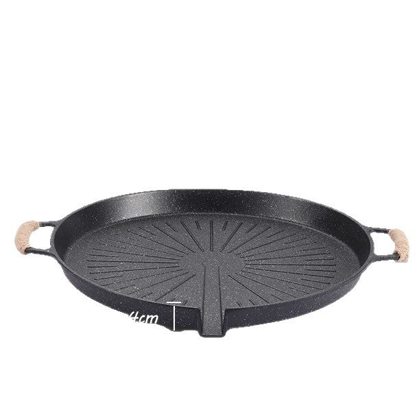 Outdoor camping grill pan barbecue tray Korean barbecue tray teppanyaki household barbecue pan frying pan induction cooker