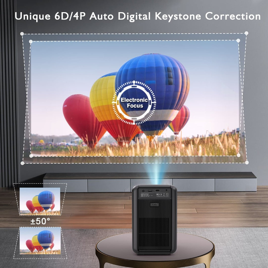 HD projector, the perfect combination of home entertainment and business presentation, 4K picture quality, direct projection during the day, strong portability
