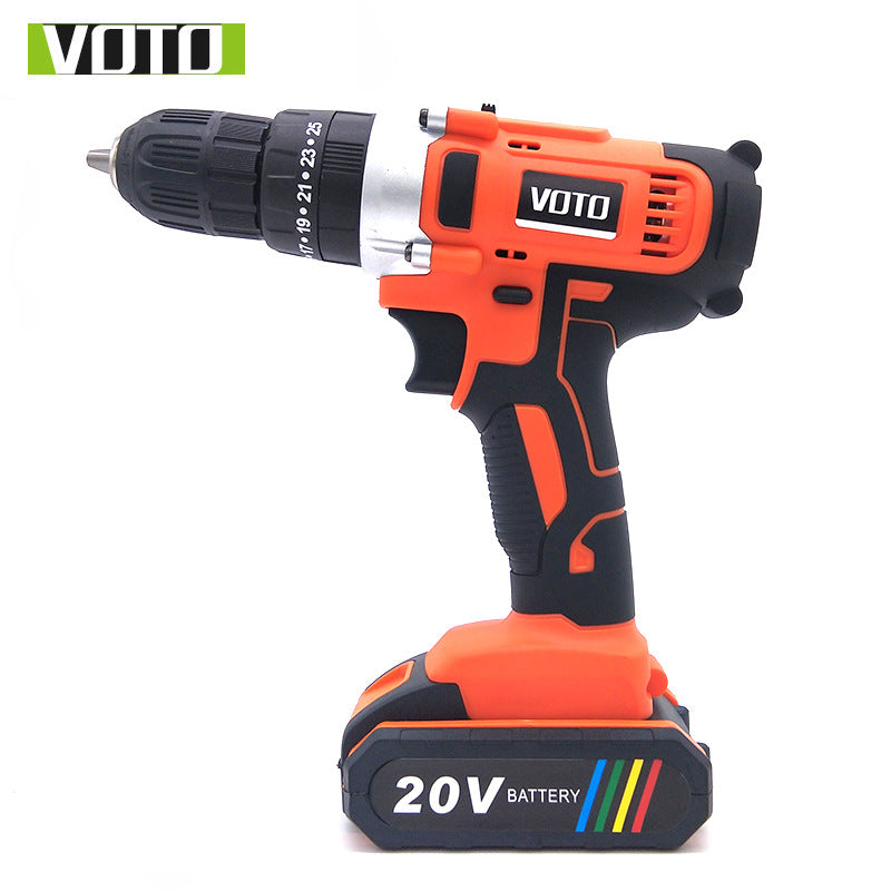 VOTO rechargeable hand drill 20V two-speed electric screwdriver lithium electric drill household multi-function impact drill