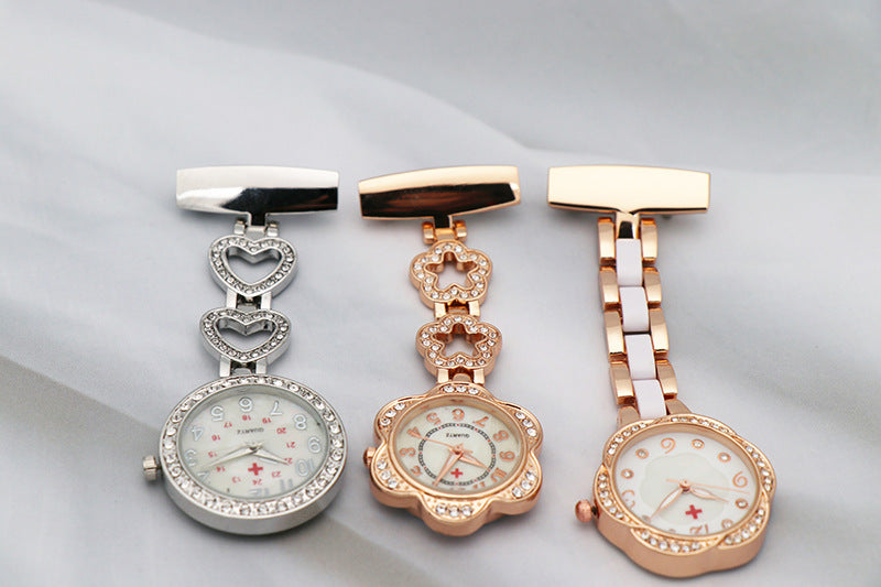 Waterproof nurse watch with luminous hands, pocket watch, large dial, wall watch, fashionable round lettering, medical pin, chest watch, wholesale