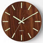 MDF luminous silent wall clock creative bedroom living room simple luminous quartz clock fiberboard wooden clock