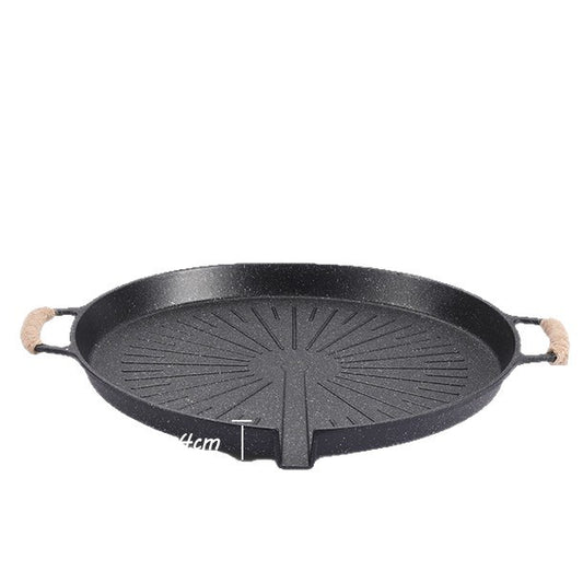 Outdoor camping grill pan barbecue tray Korean barbecue tray teppanyaki household barbecue pan frying pan induction cooker