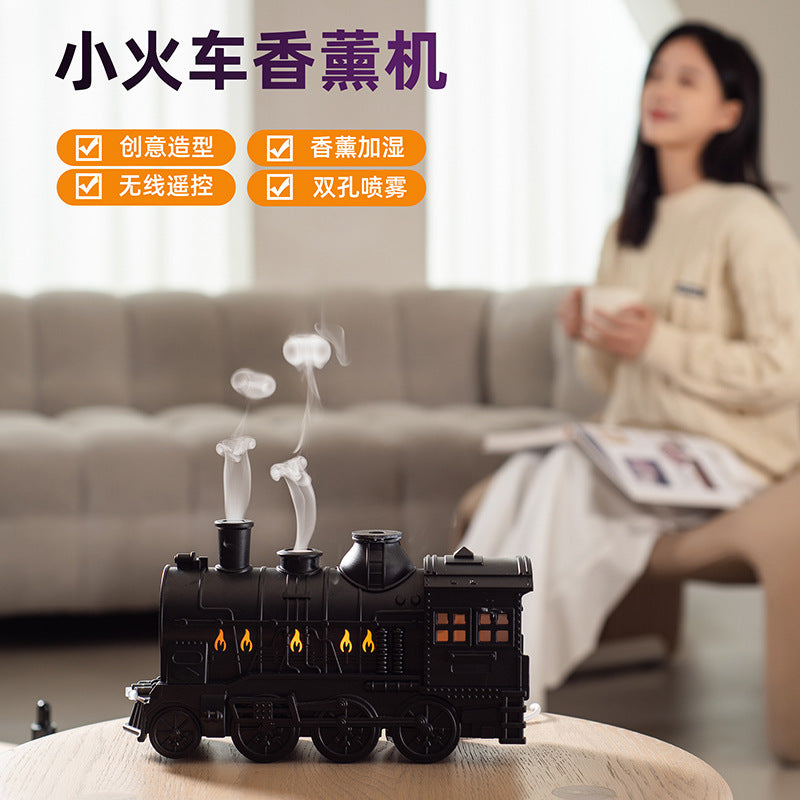 Small train aromatherapy machine large fog spray double nozzle desktop cross-border creative retro essential oil aromatherapy humidifier