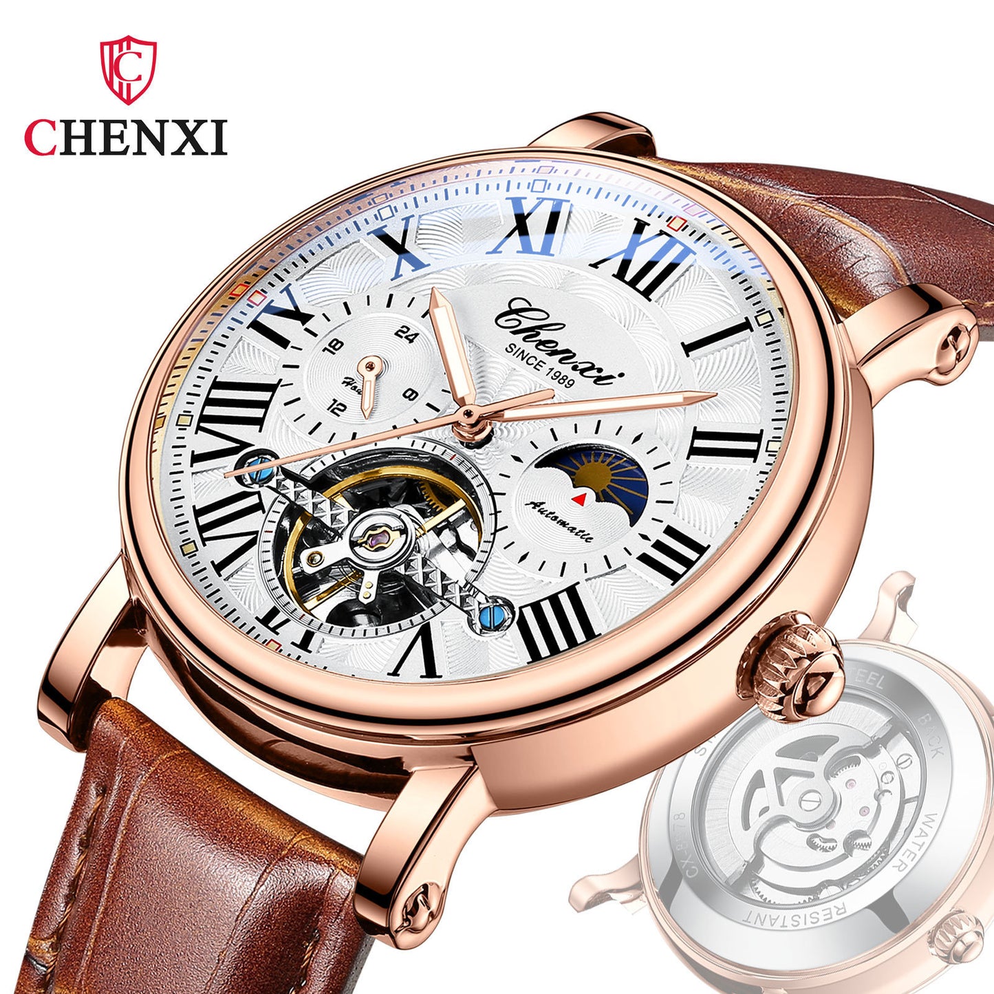 CHENXI Chenxi wholesale business men's fully automatic hollow flywheel luminous waterproof vibrato mechanical watch 8873