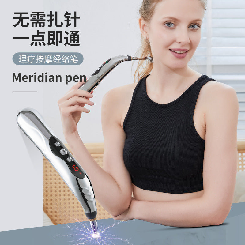 Multi-functional micro-electric meridian acupuncture pen electricity pulse health massage acupoint stick rechargeable acupoint meridian pen physiotherapy instrument