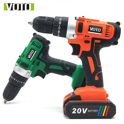 VOTO rechargeable hand drill 20V two-speed electric screwdriver lithium electric drill household multi-function impact drill