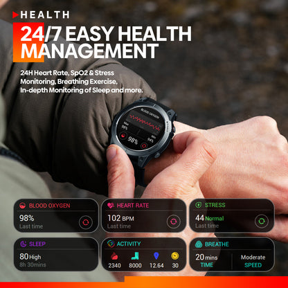 Zeblaze stratos3 cross-border smart watch GPS movement track Bluetooth call health AMOLED screen