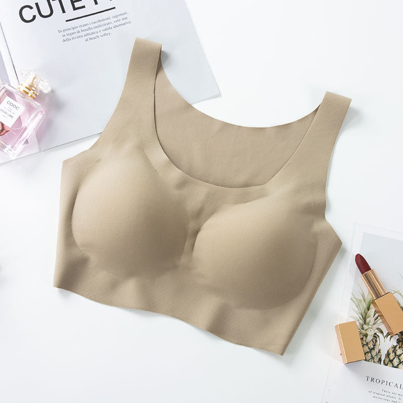 Same style bra without steel ring vest bra seamless ice silk bra underwear women's sexy bra gathered