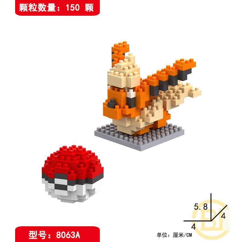 LBYU Le Baiyu Pokemon Pokémon Pokémon Diamond Particle Micro-building Block Toy Three-dimensional Puzzle