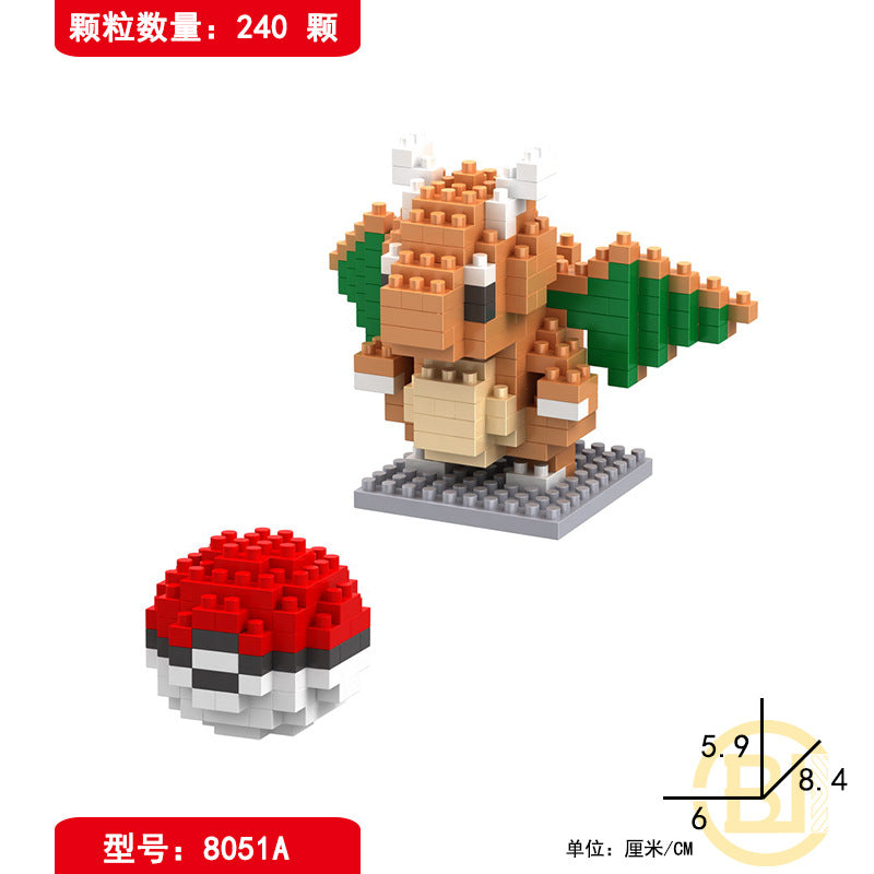 LBYU Le Baiyu Pokemon Pokémon Pokémon Diamond Particle Micro-building Block Toy Three-dimensional Puzzle