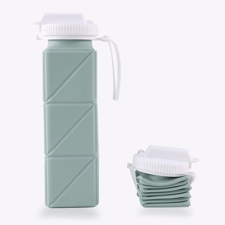 Silicone sports water cup outdoor portable water cup food grade telescopic cup square silicone folding water cup 620ml