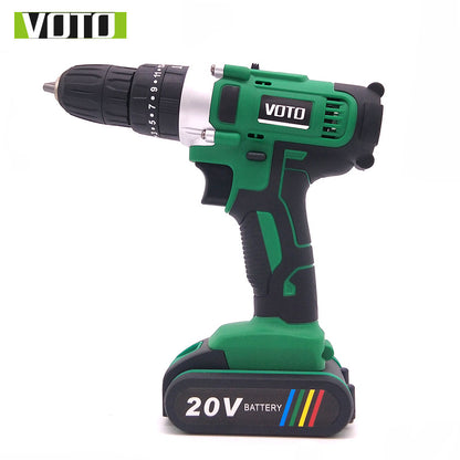 VOTO rechargeable hand drill 20V two-speed electric screwdriver lithium electric drill household multi-function impact drill