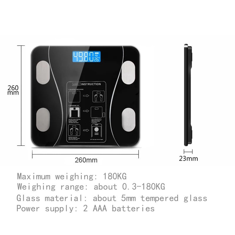 The new smart bluetooth electronic scale is issued on behalf of the weight scale home APP human health weighing body fat measurement cross-border