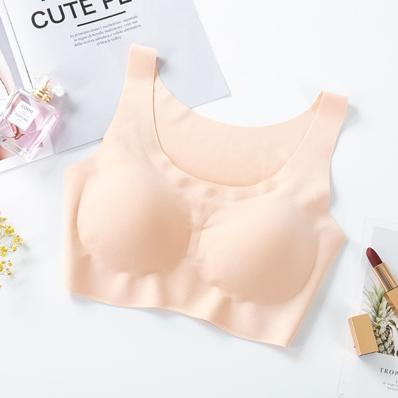 Same style bra without steel ring vest bra seamless ice silk bra underwear women's sexy bra gathered