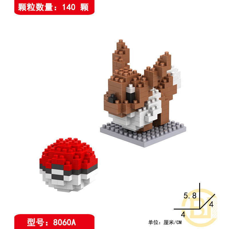LBYU Le Baiyu Pokemon Pokémon Pokémon Diamond Particle Micro-building Block Toy Three-dimensional Puzzle
