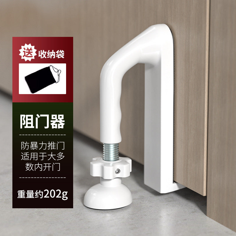 It can protect the single girl who is living alone in the room. Adjustable door blocker hotel security single-living anti-theft home door blocking door stopper female portable. It give you the time to find the help in case.