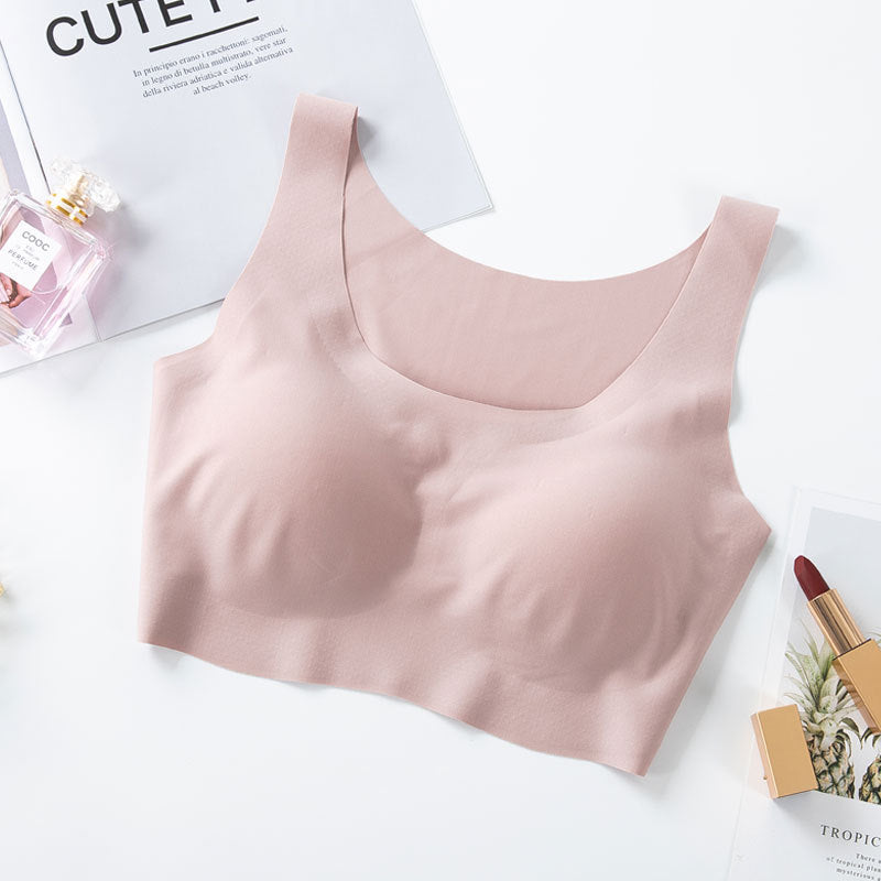 Same style bra without steel ring vest bra seamless ice silk bra underwear women's sexy bra gathered