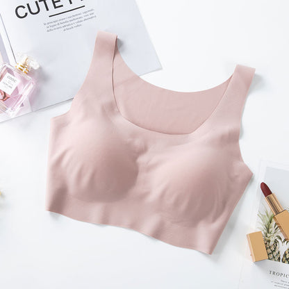 Same style bra without steel ring vest bra seamless ice silk bra underwear women's sexy bra gathered