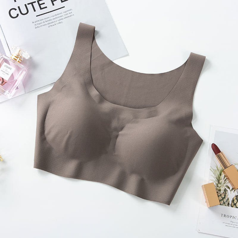 Same style bra without steel ring vest bra seamless ice silk bra underwear women's sexy bra gathered