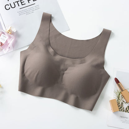 Same style bra without steel ring vest bra seamless ice silk bra underwear women's sexy bra gathered